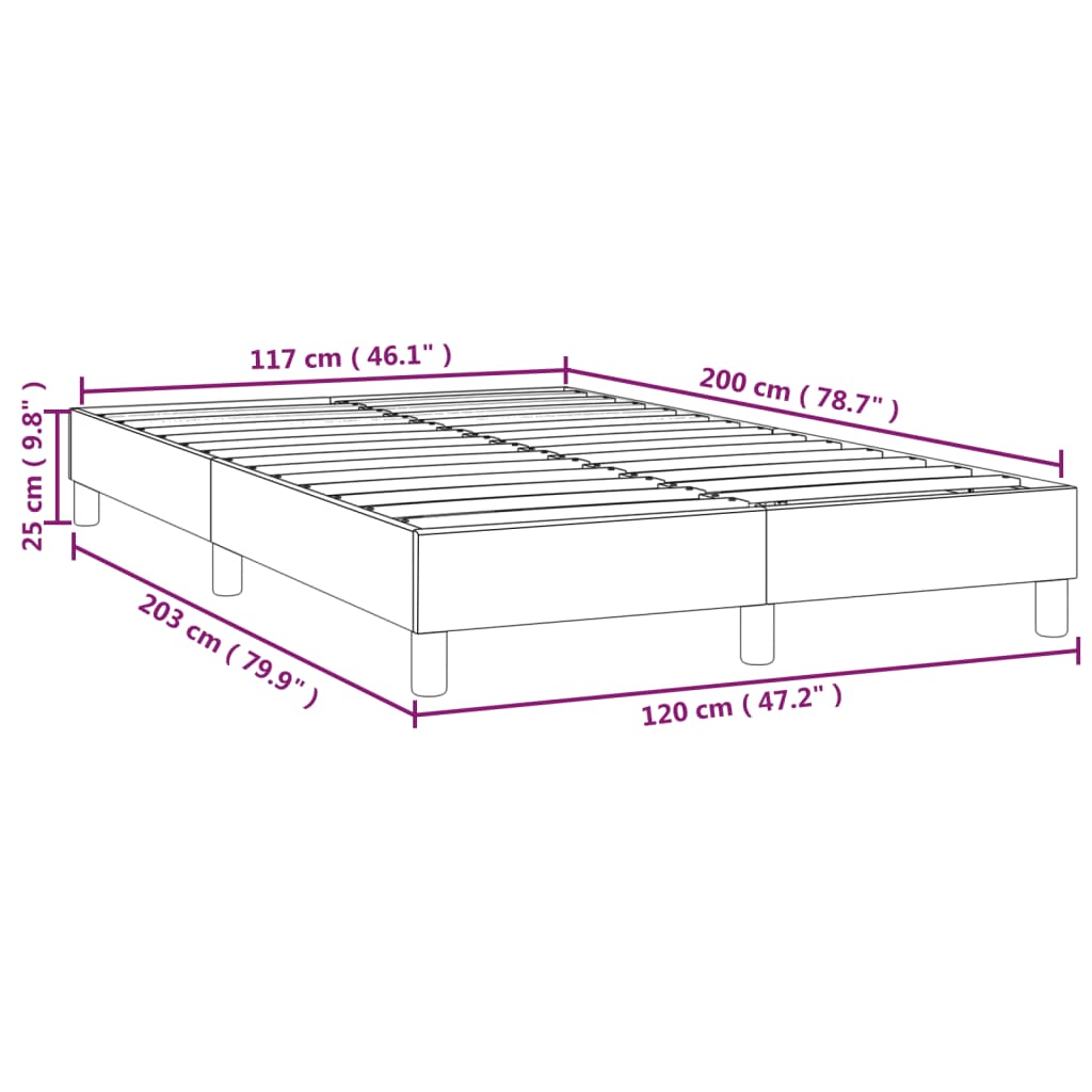 Okvir za krevet s oprugom sivi 120x200 cm od umjetne kože