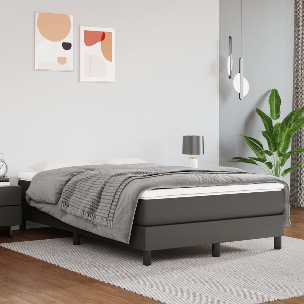 Okvir za krevet s oprugom sivi 120x200 cm od umjetne kože