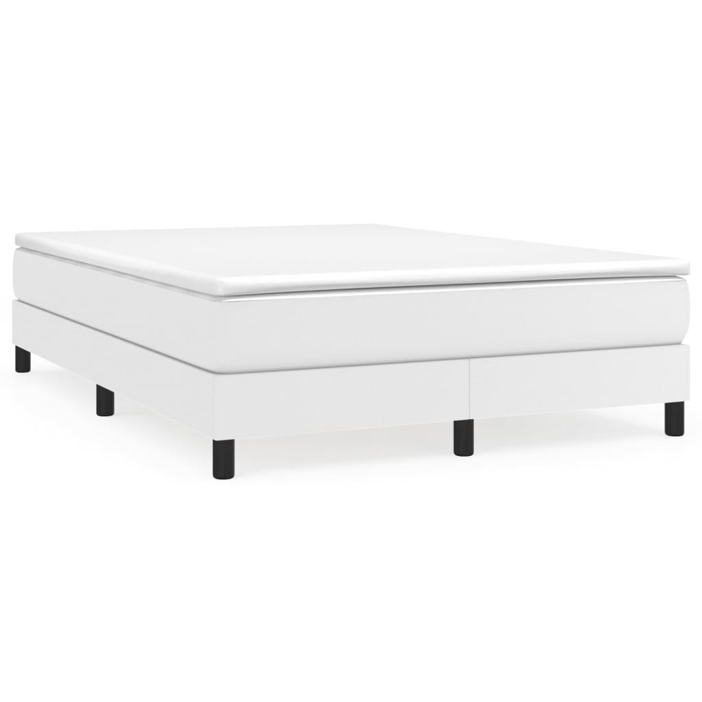 Okvir za krevet s oprugom bijela 140x190 cm od umjetne kože