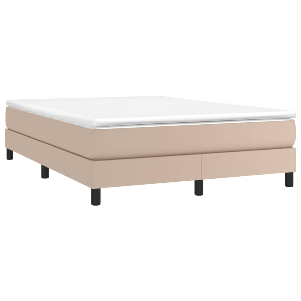 Okvir za krevet s oprugom boja cappuccina 140x190 cm od umjetne kože