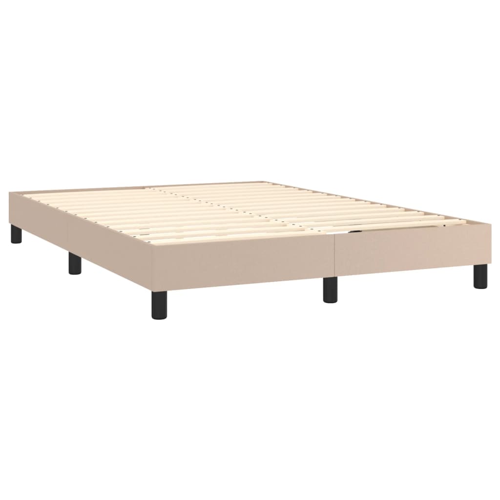 Okvir za krevet s oprugom boja cappuccina 140x190 cm od umjetne kože