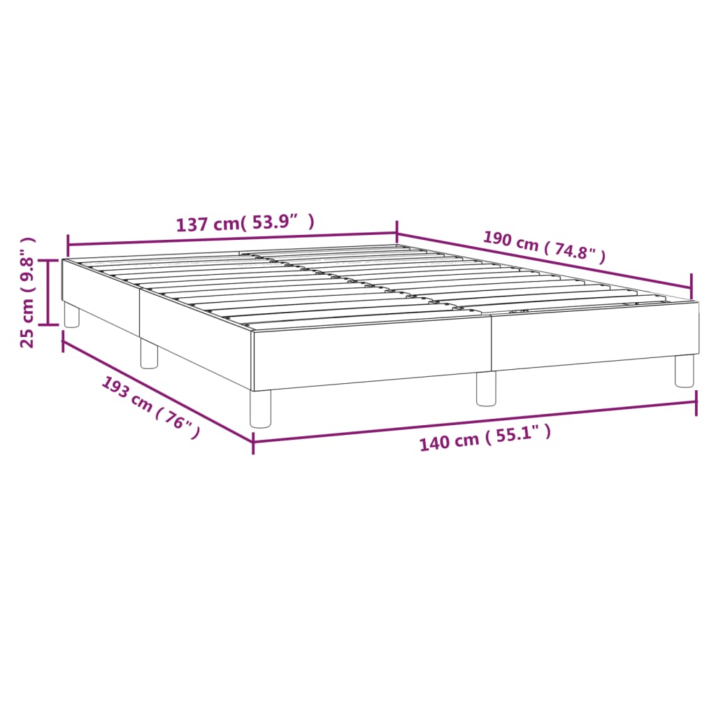 Okvir za krevet s oprugom boja cappuccina 140x190 cm od umjetne kože