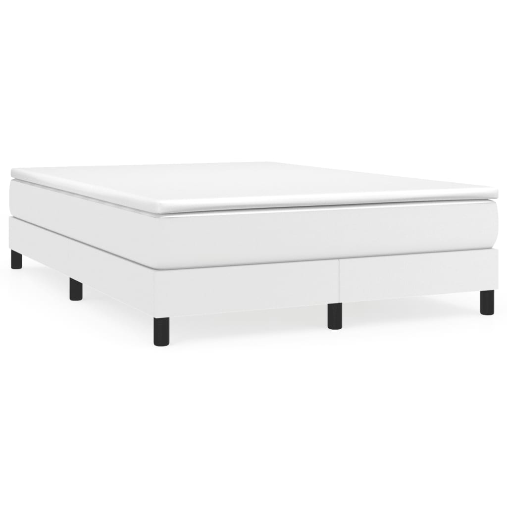 Okvir za krevet s oprugom bijela 140x200 cm od umjetne kože