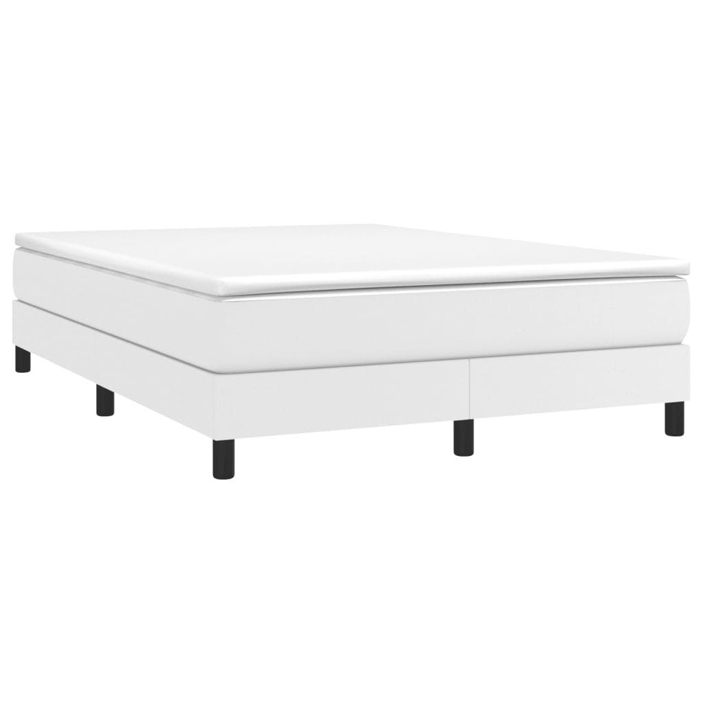 Okvir za krevet s oprugom bijela 140x200 cm od umjetne kože