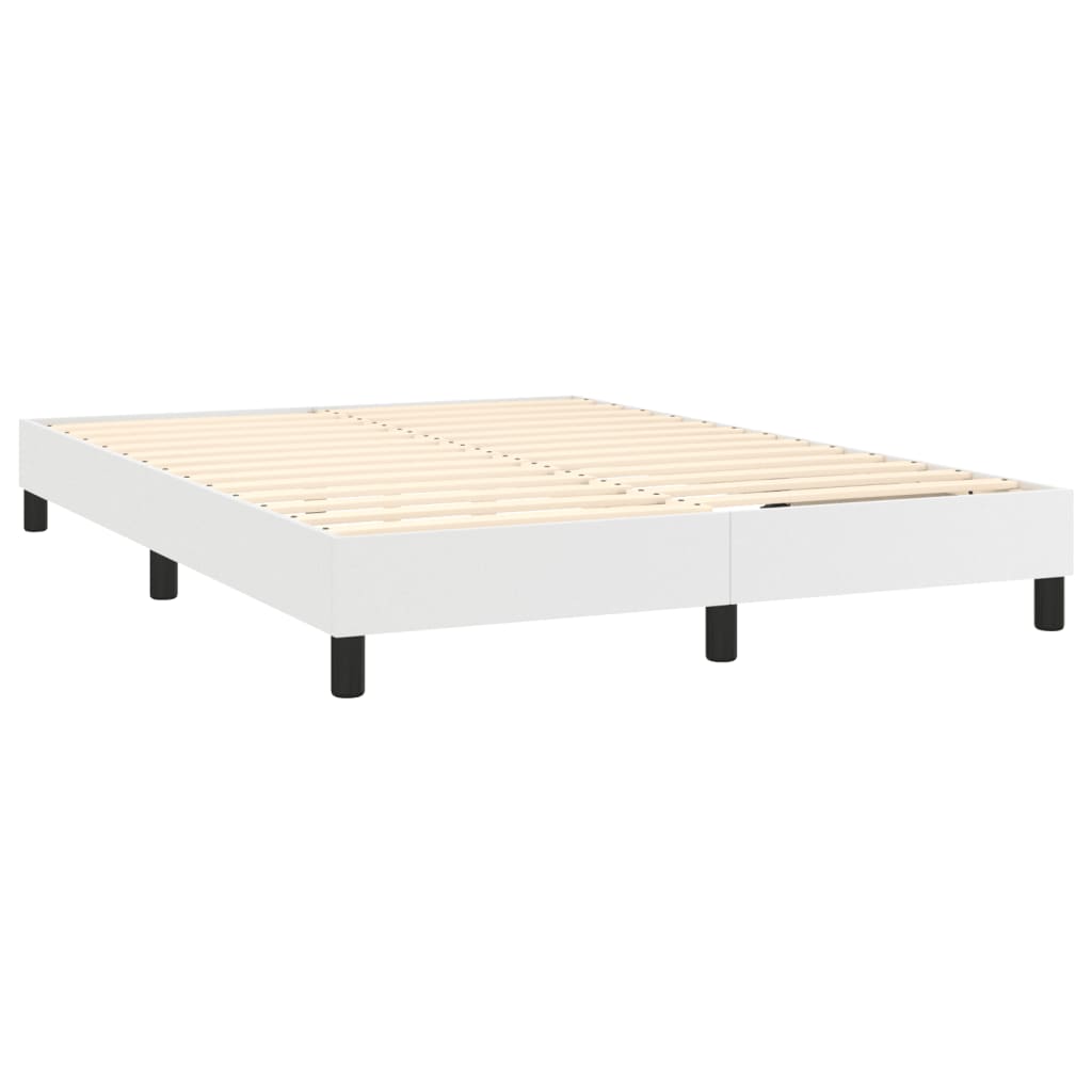 Okvir za krevet s oprugom bijela 140x200 cm od umjetne kože