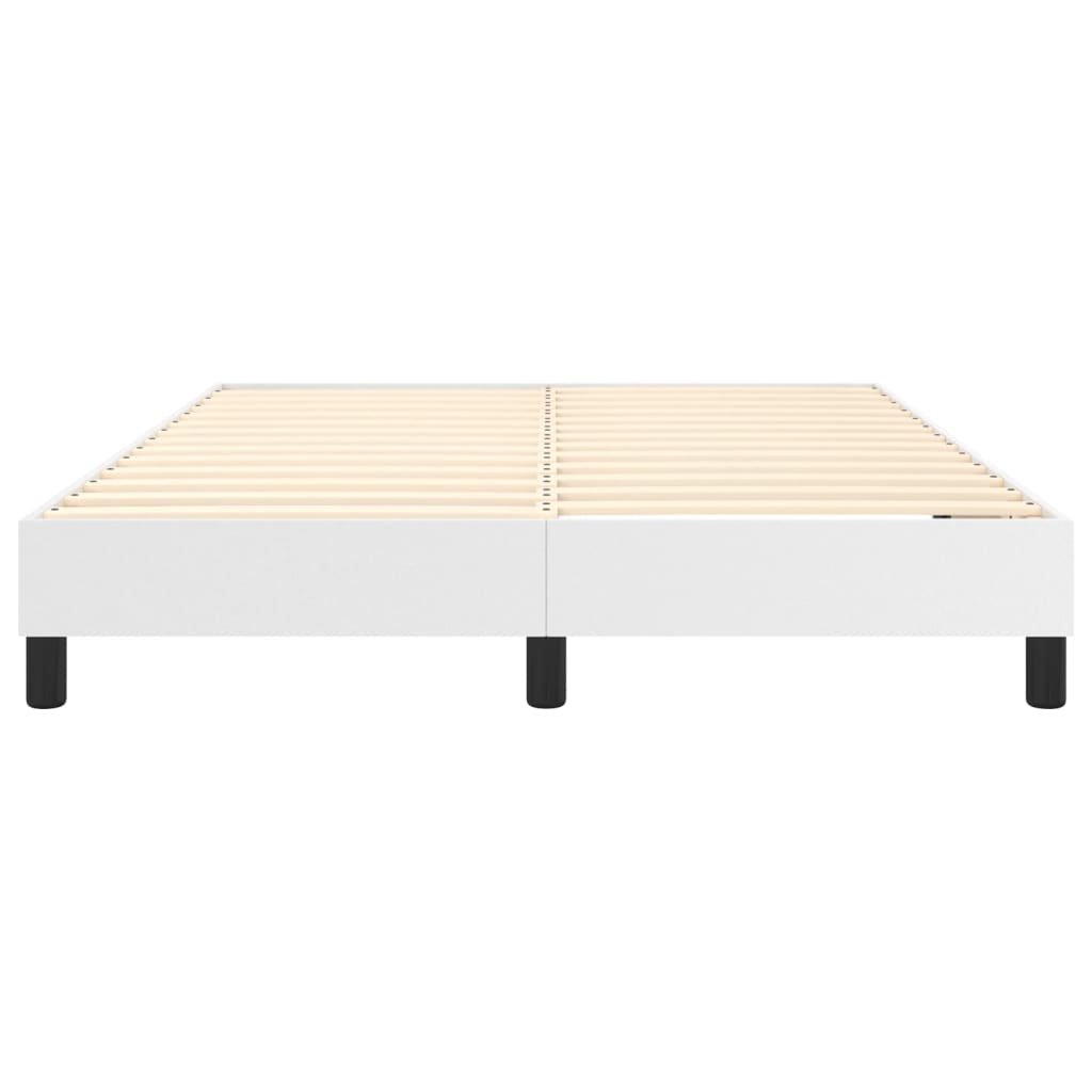 Okvir za krevet s oprugom bijela 140x200 cm od umjetne kože