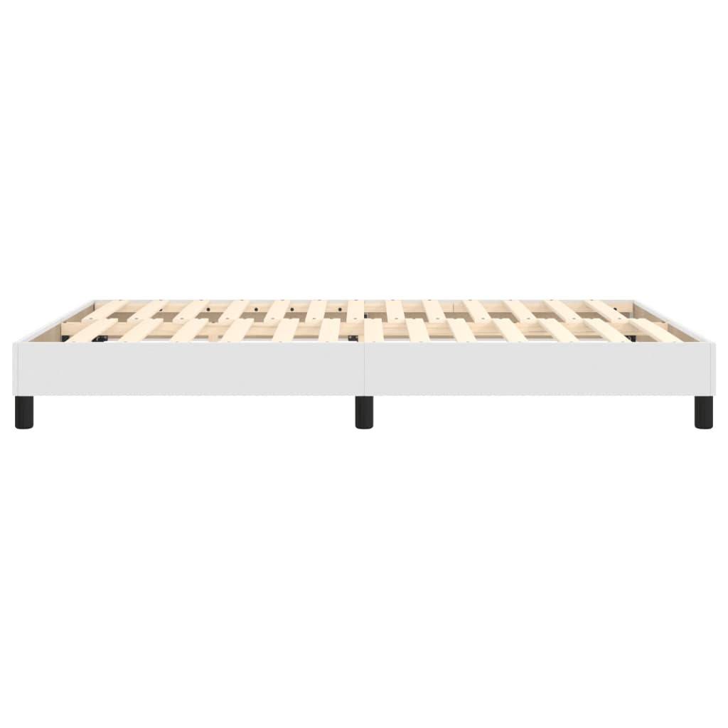 Okvir za krevet s oprugom bijela 140x200 cm od umjetne kože
