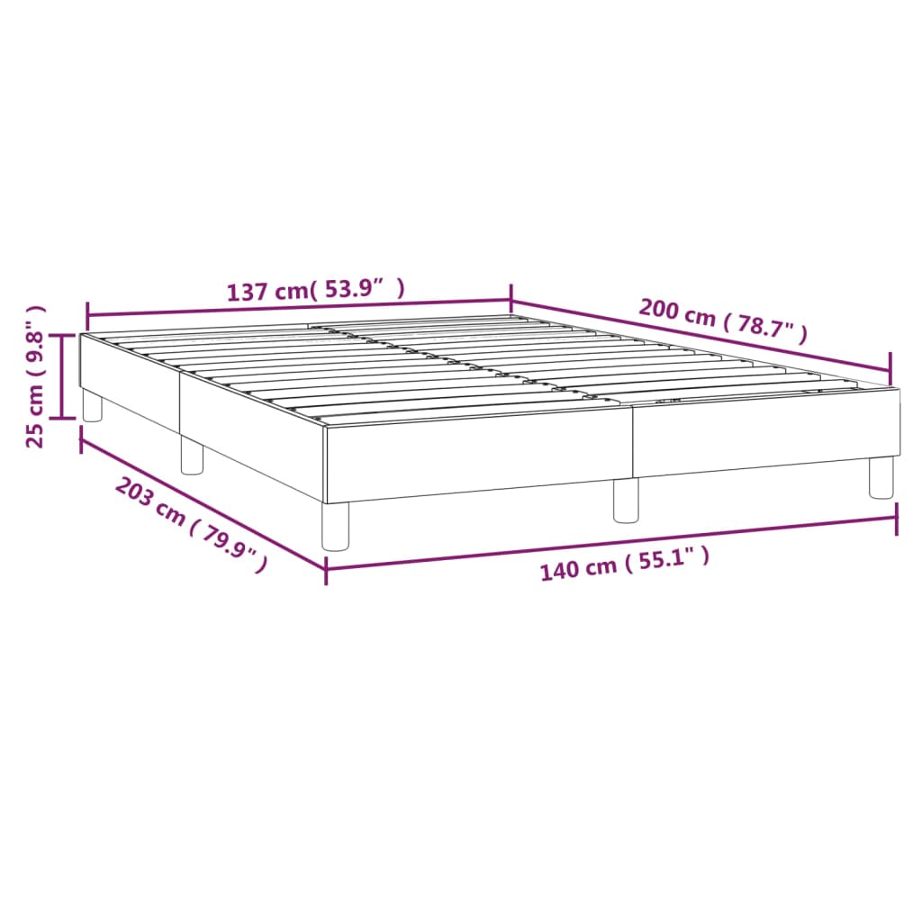 Okvir za krevet s oprugom bijela 140x200 cm od umjetne kože