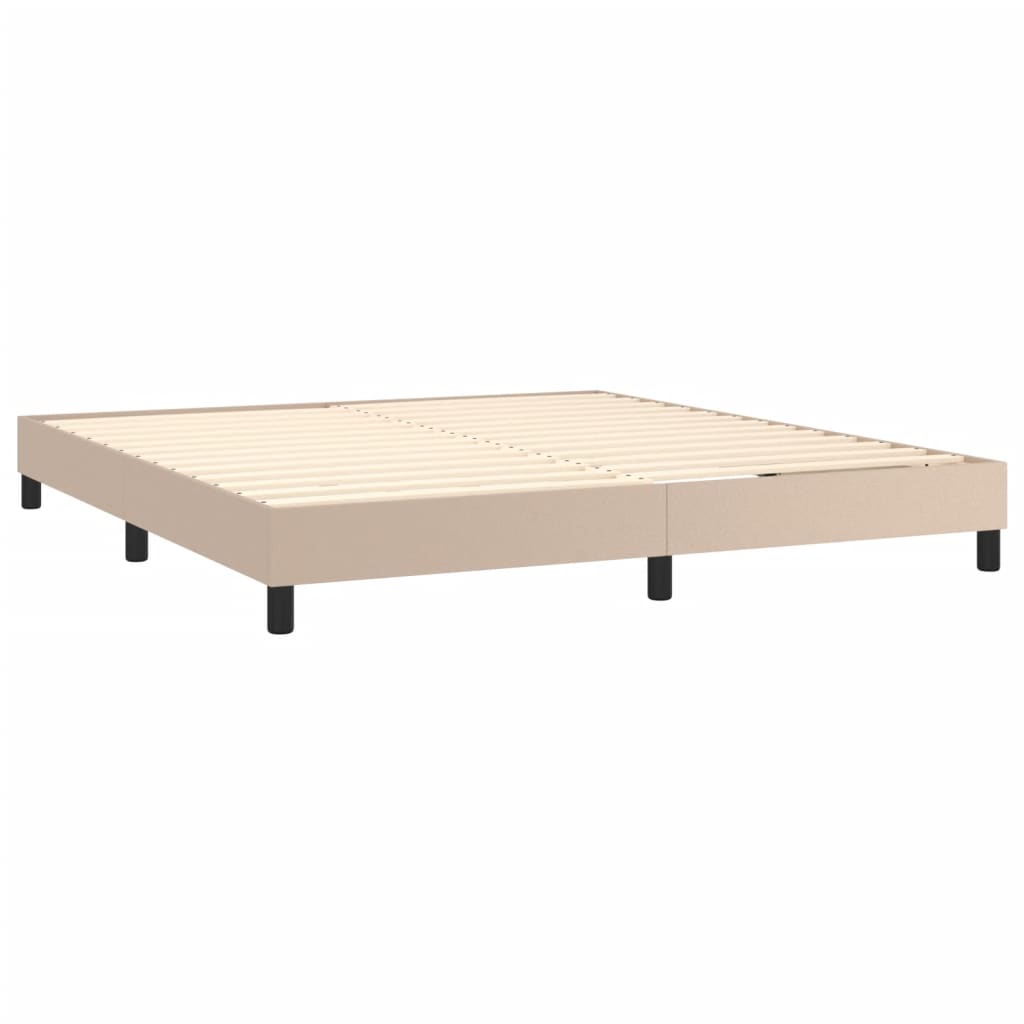 Okvir za krevet s oprugom boja cappuccina 160x200cm umjetna koža
