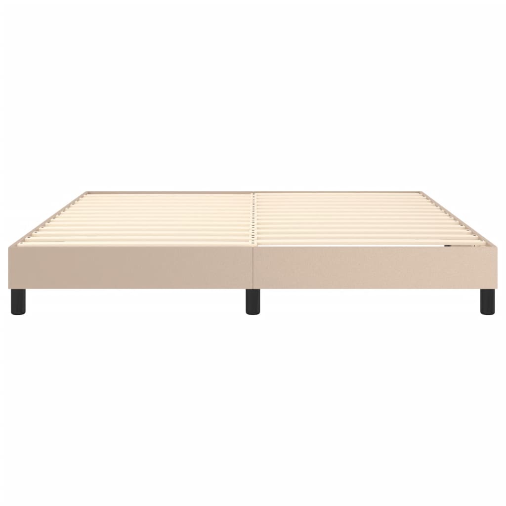 Okvir za krevet s oprugom boja cappuccina 160x200cm umjetna koža