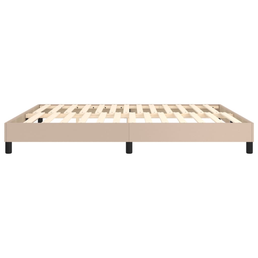 Okvir za krevet s oprugom boja cappuccina 160x200cm umjetna koža