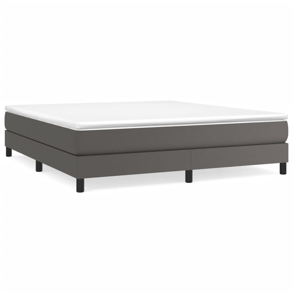 Okvir za krevet s oprugom sivi 180x200 cm od umjetne kože