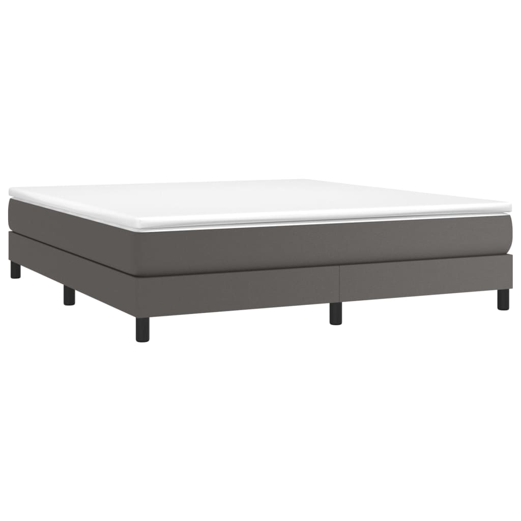 Okvir za krevet s oprugom sivi 180x200 cm od umjetne kože