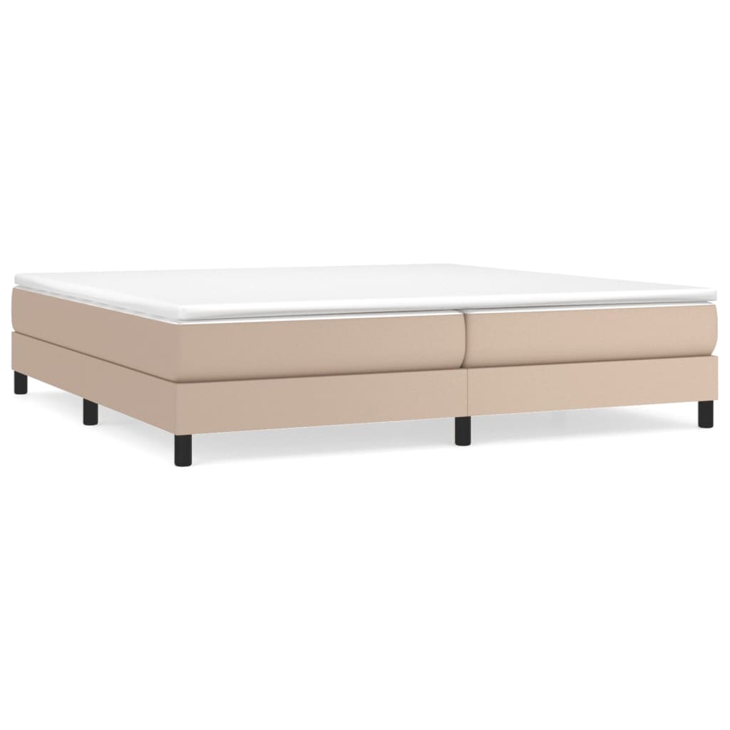 Okvir za krevet s oprugom boja cappuccina 200x200 cm od umjetne kože