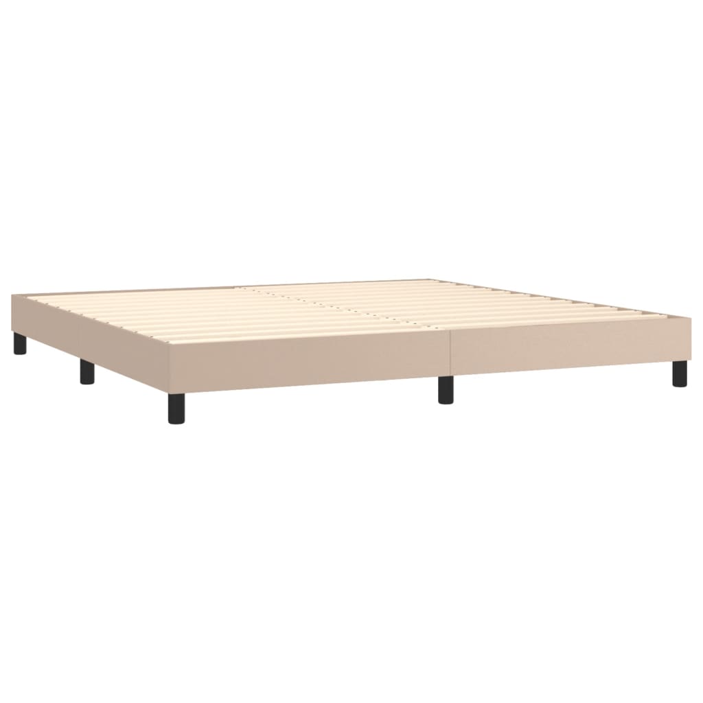 Okvir za krevet s oprugom boja cappuccina 200x200 cm od umjetne kože