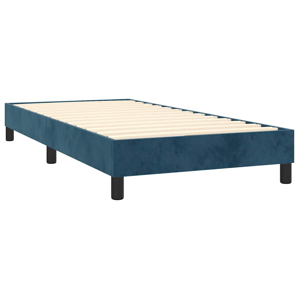 Okvir za krevet s oprugom tamnoplavi 90x200 cm baršunasti