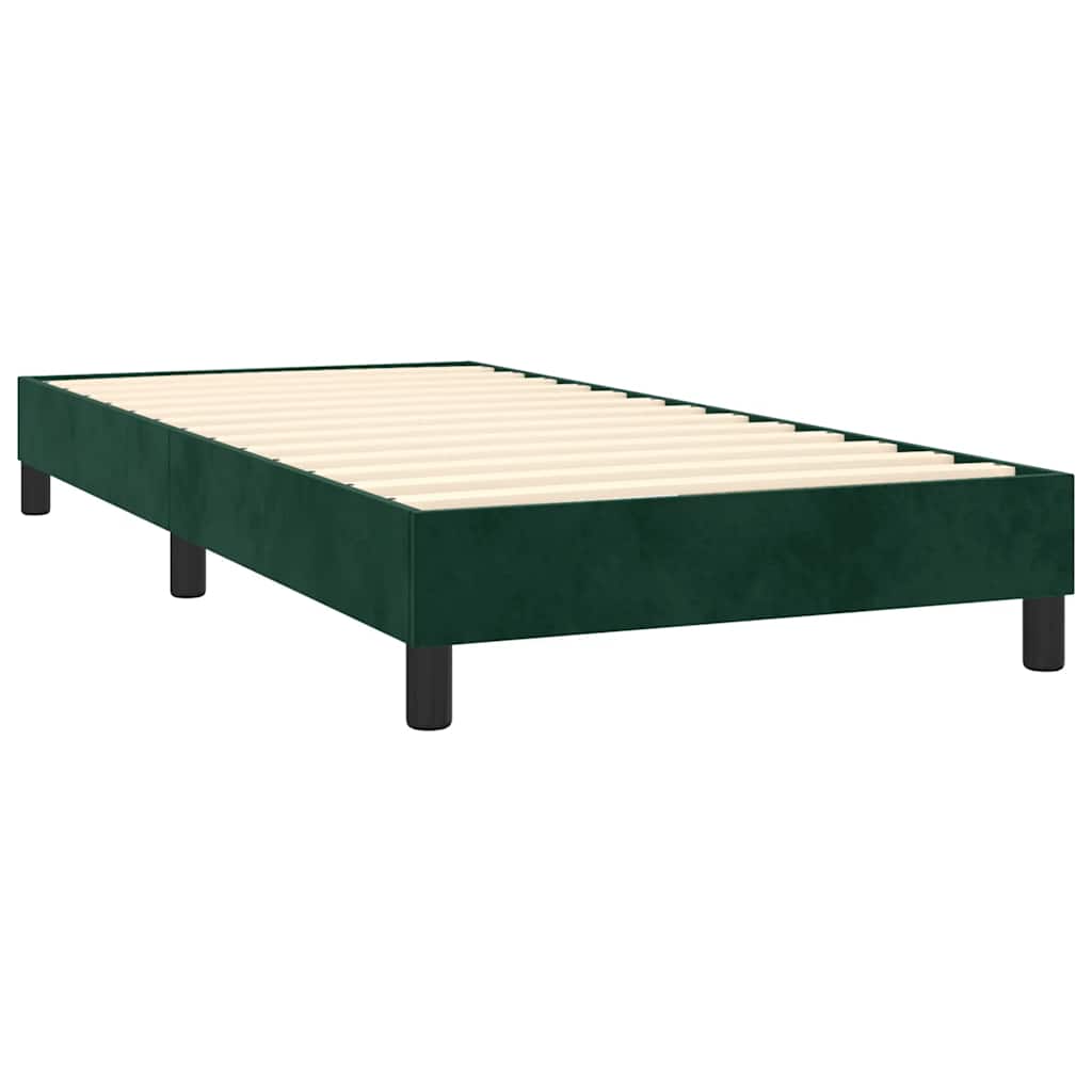 Okvir za krevet s oprugom tamnozeleni 100x200 cm baršunasti
