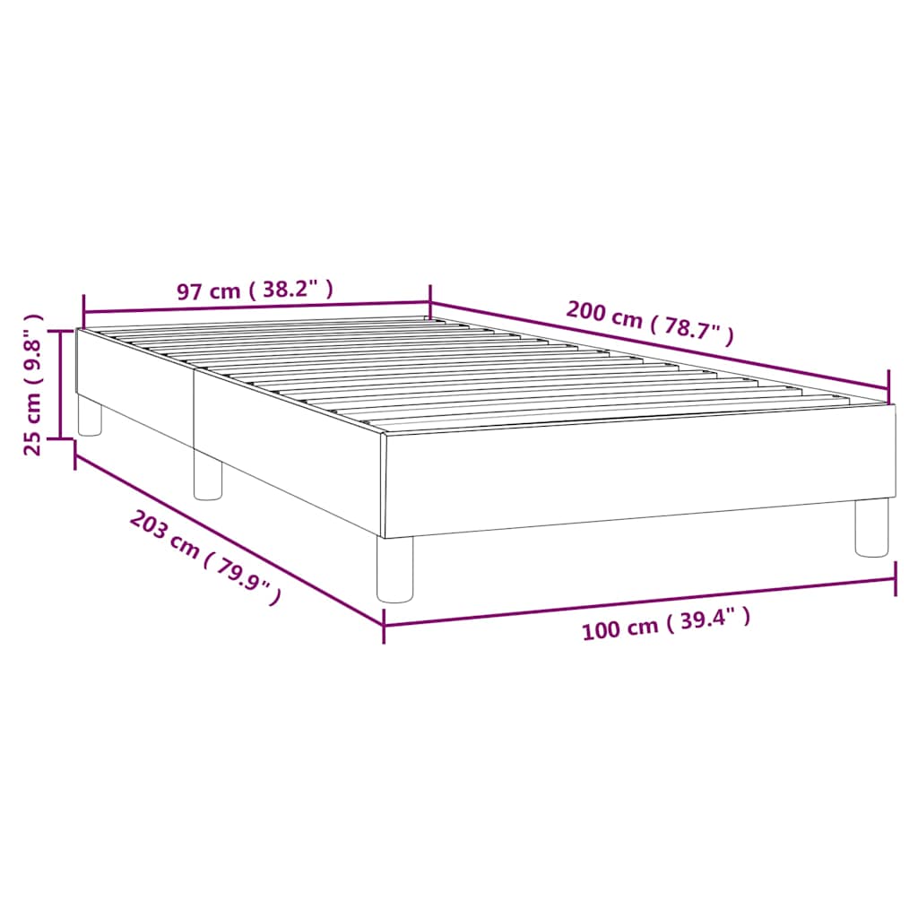 Okvir za krevet s oprugom tamnozeleni 100x200 cm baršunasti