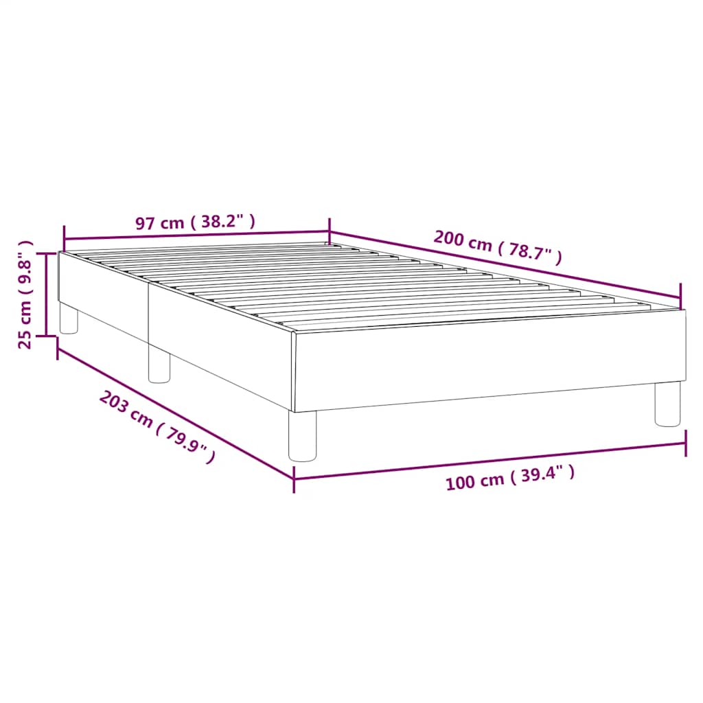 Okvir za krevet s oprugom tamnoplavi 100x200 cm baršunasti