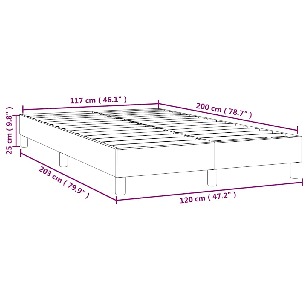 Okvir za krevet s oprugom tamnoplavi 120 x 200 cm baršunasti