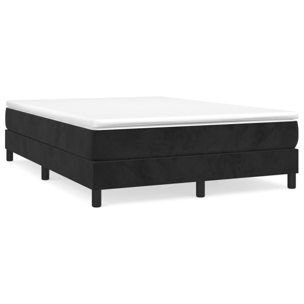 Okvir za krevet s oprugom crni 140 x 190 cm baršunasti