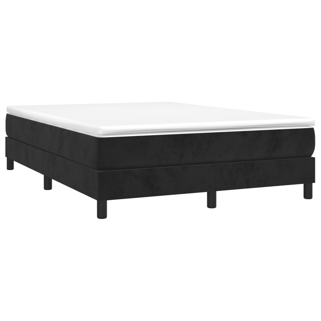 Okvir za krevet s oprugom crni 140 x 190 cm baršunasti