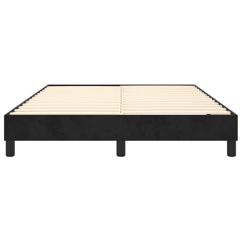 Okvir za krevet s oprugom crni 140 x 190 cm baršunasti
