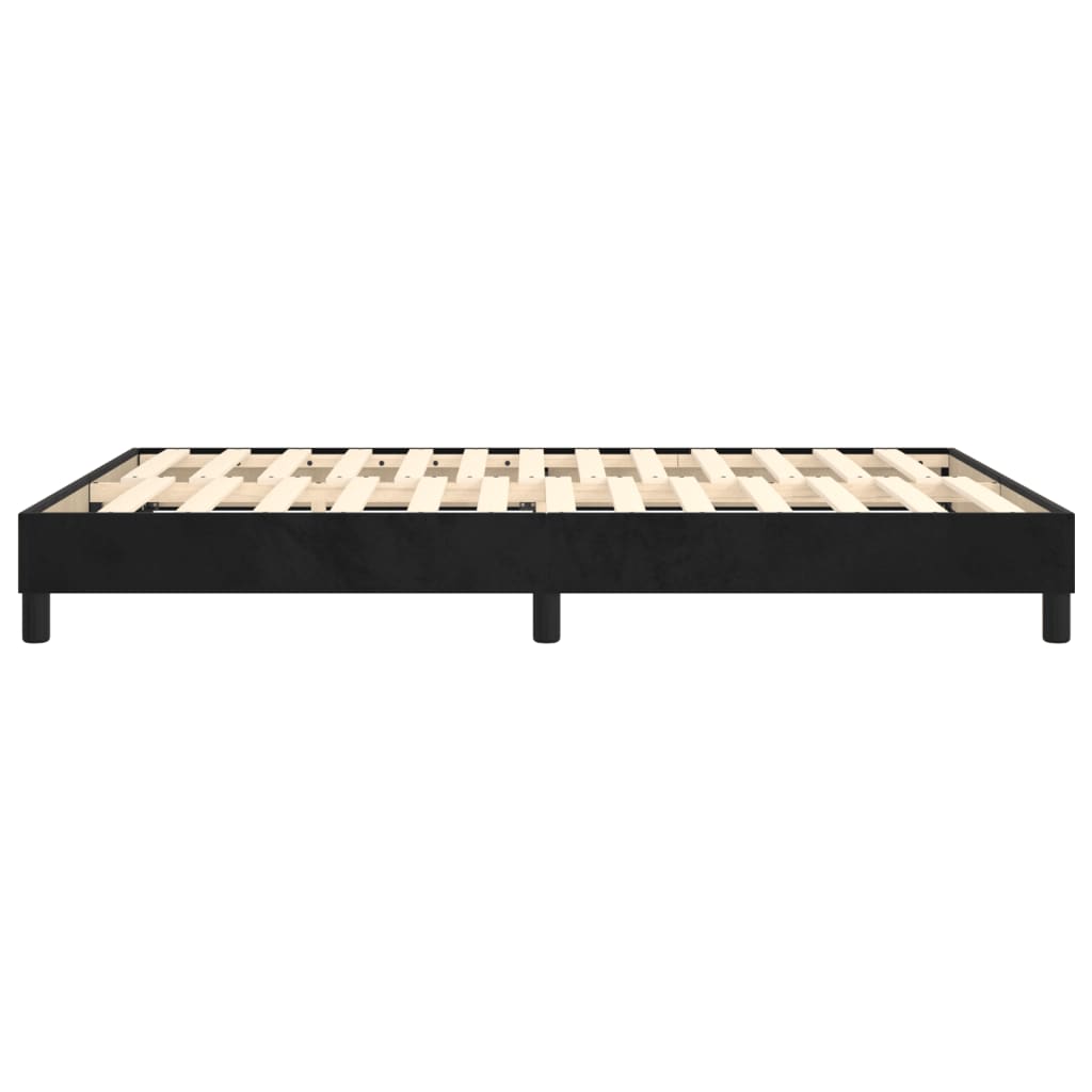 Okvir za krevet s oprugom crni 140 x 190 cm baršunasti