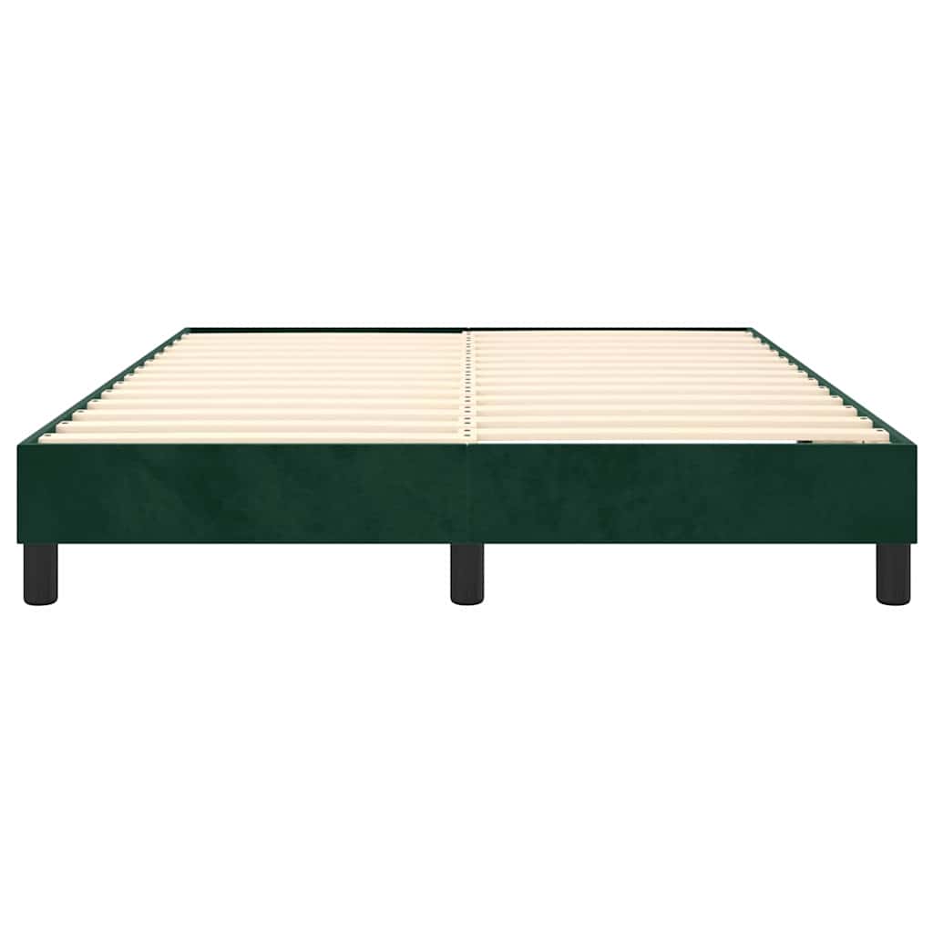 Okvir za krevet s oprugom tamnozeleni 140x190 cm baršunasti