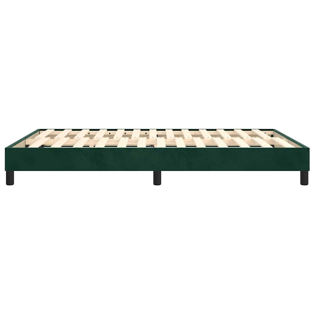 Okvir za krevet s oprugom tamnozeleni 140x190 cm baršunasti