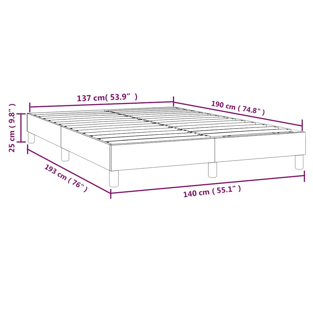 Okvir za krevet s oprugom tamnozeleni 140x190 cm baršunasti