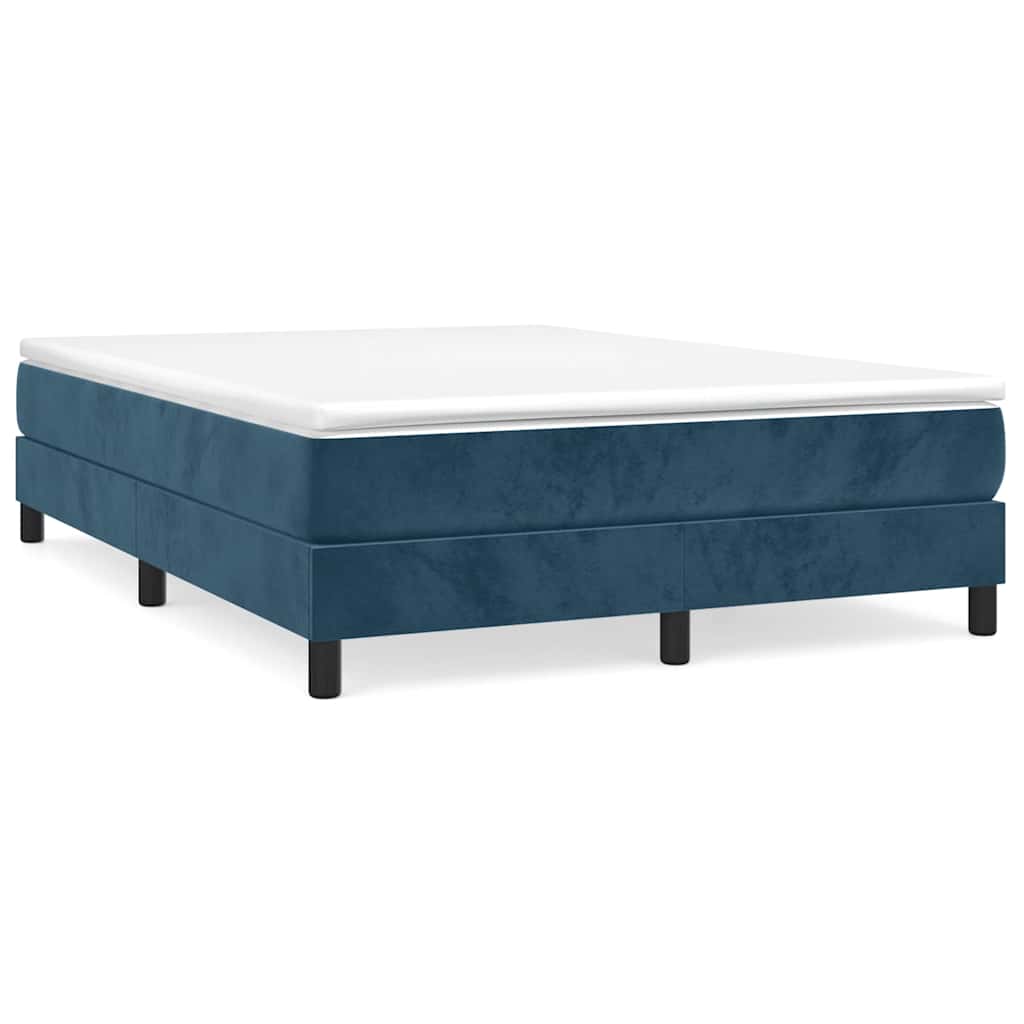 Okvir za krevet s oprugom tamnoplavi 140x190 cm baršunasti