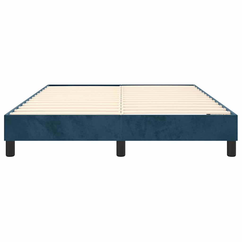 Okvir za krevet s oprugom tamnoplavi 140 x 200 cm baršunasti