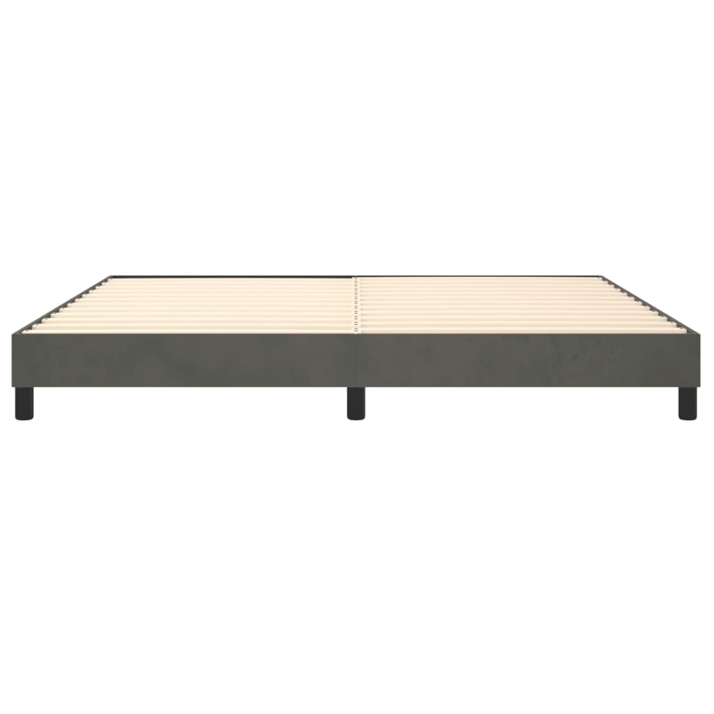 Okvir za krevet s oprugom tamnosivi 200x200 cm baršunasti