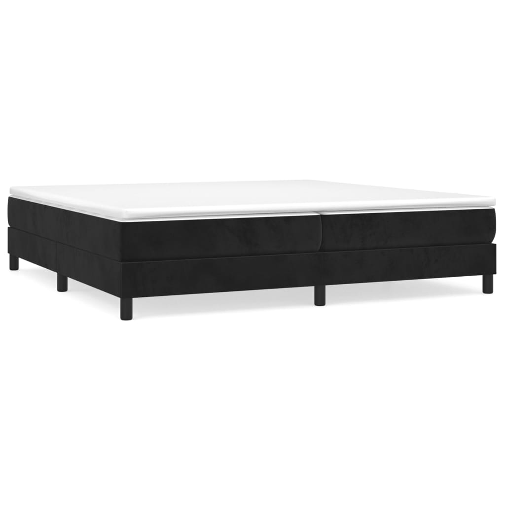 Okvir za krevet s oprugom crni 200x200 cm baršunasti