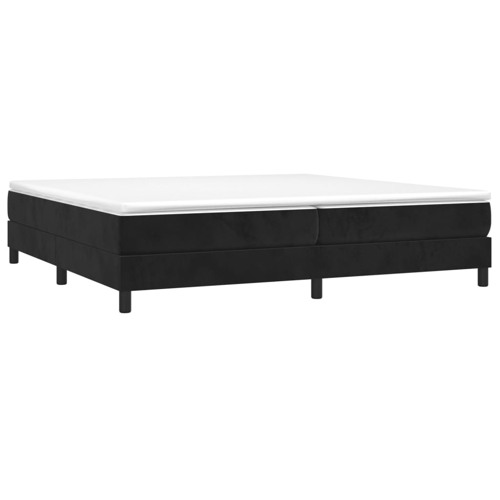 Okvir za krevet s oprugom crni 200x200 cm baršunasti