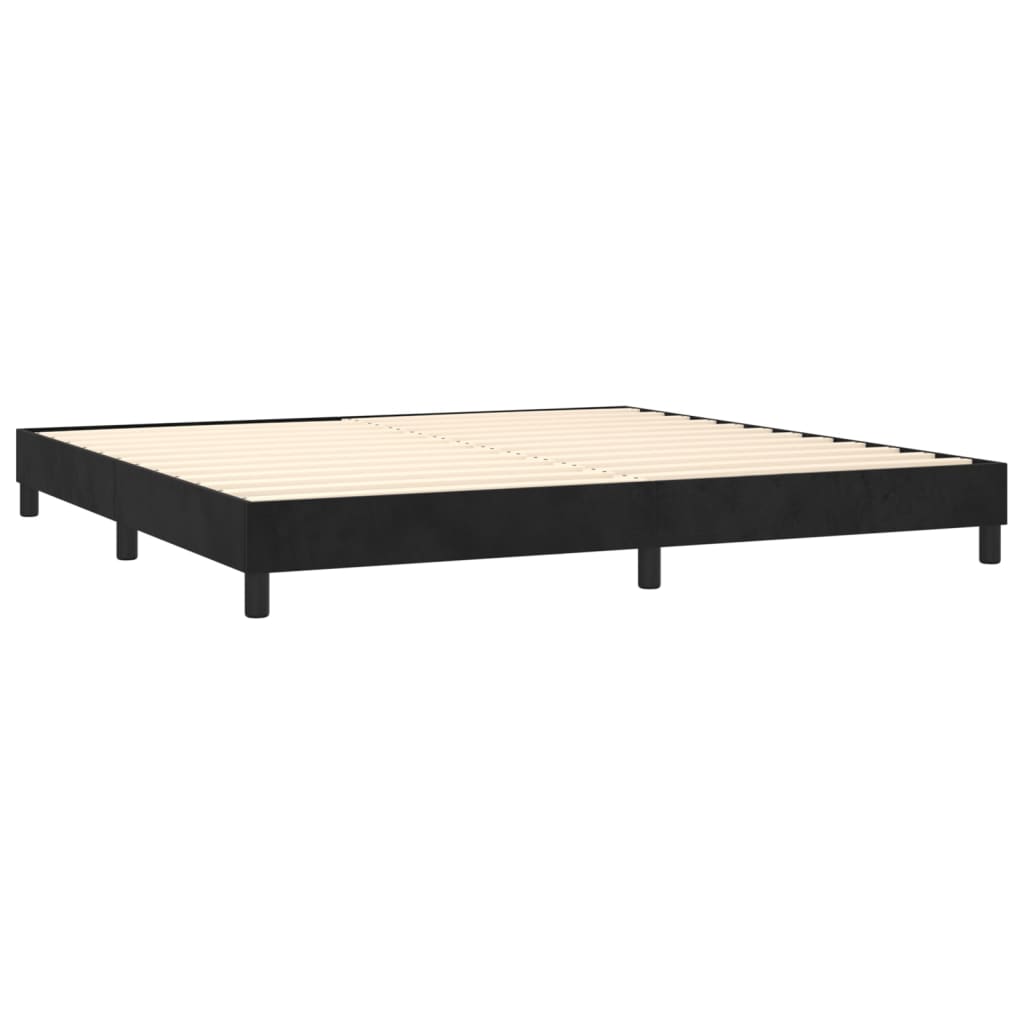 Okvir za krevet s oprugom crni 200x200 cm baršunasti