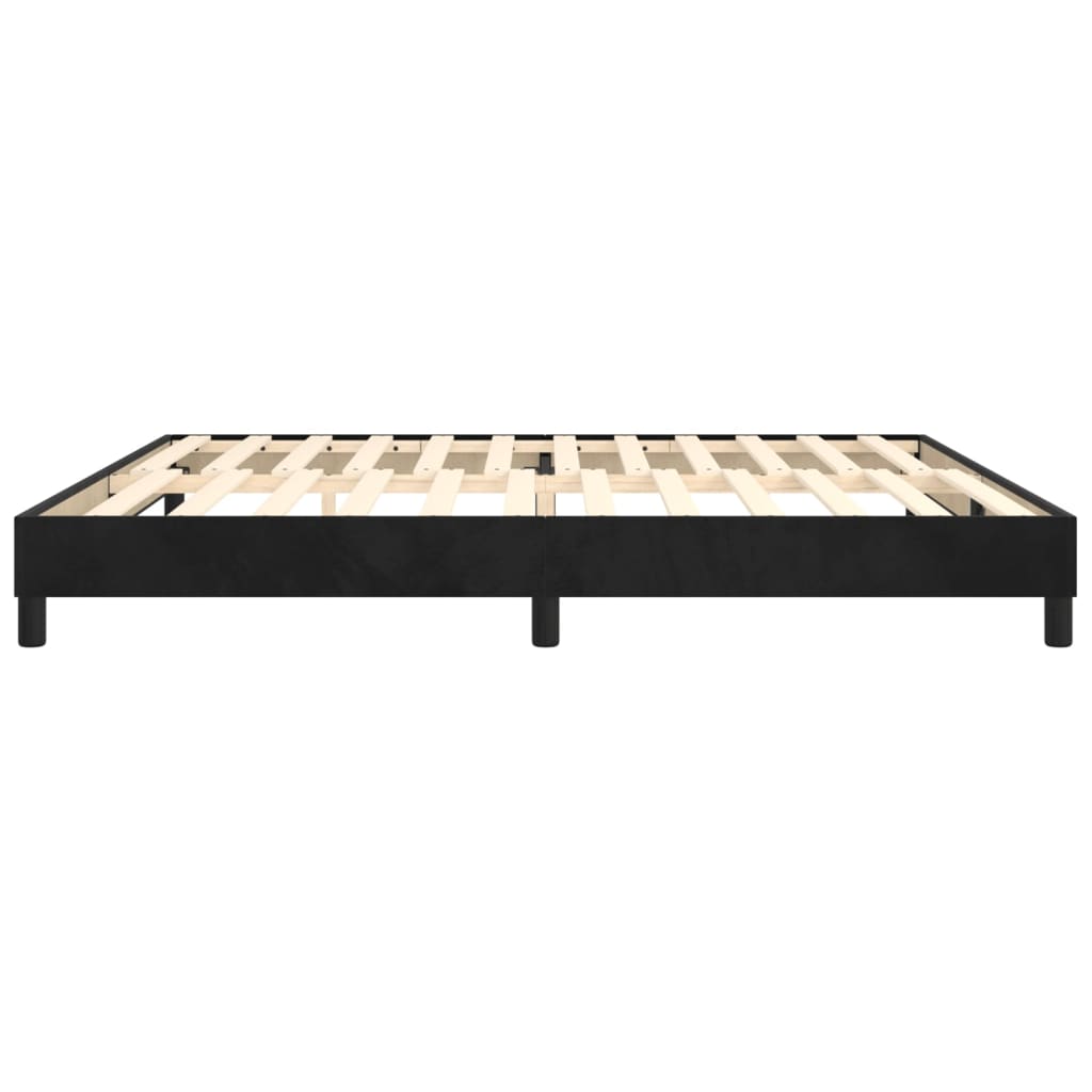 Okvir za krevet s oprugom crni 200x200 cm baršunasti