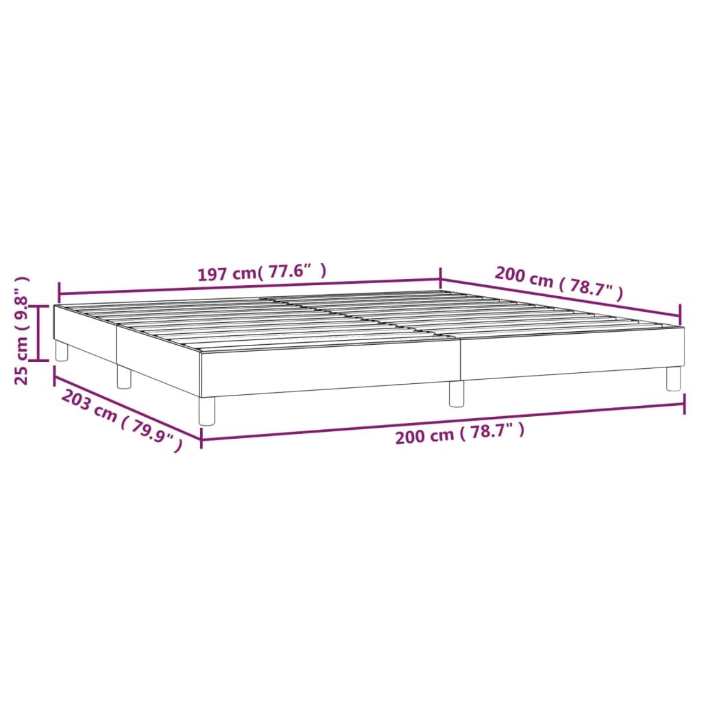 Okvir za krevet s oprugom crni 200x200 cm baršunasti