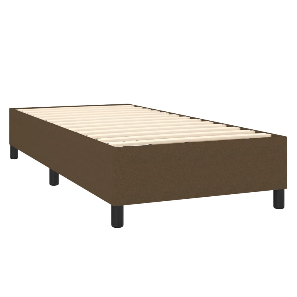 Okvir za krevet s oprugom tamnosmeđi 80x200 cm od tkanine