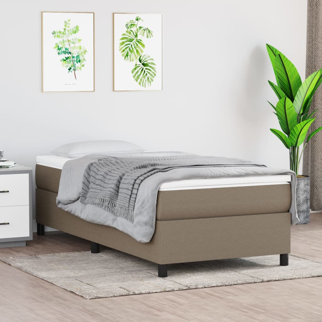 Okvir za krevet s oprugom smeđesivi 80x200cm od tkanine