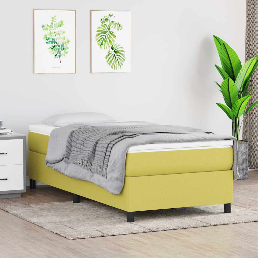 Okvir za krevet s oprugom zeleni 90x200 cm od tkanine