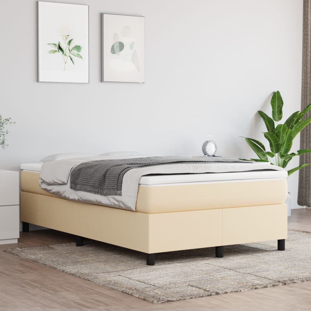 Okvir za krevet s oprugom krem 120 x 200 cm od tkanine