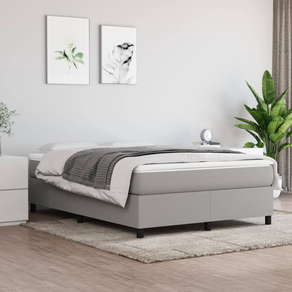 Okvir za krevet s oprugom svjetlosivi 140 x 190 cm od tkanine