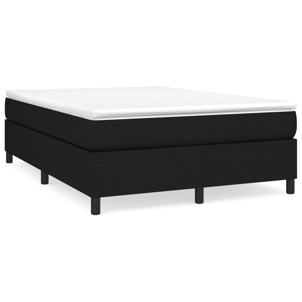 Okvir za krevet s oprugom crni 140 x 190 cm od tkanine