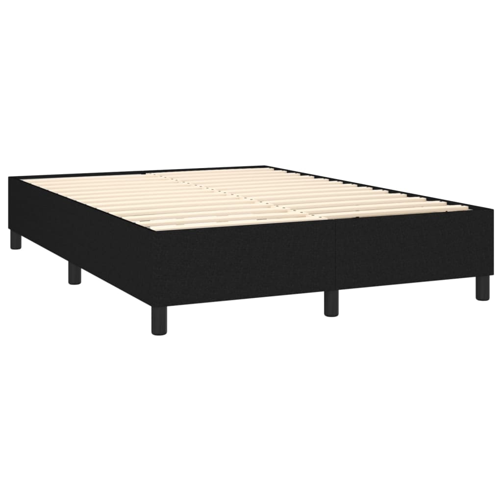Okvir za krevet s oprugom crni 140 x 190 cm od tkanine