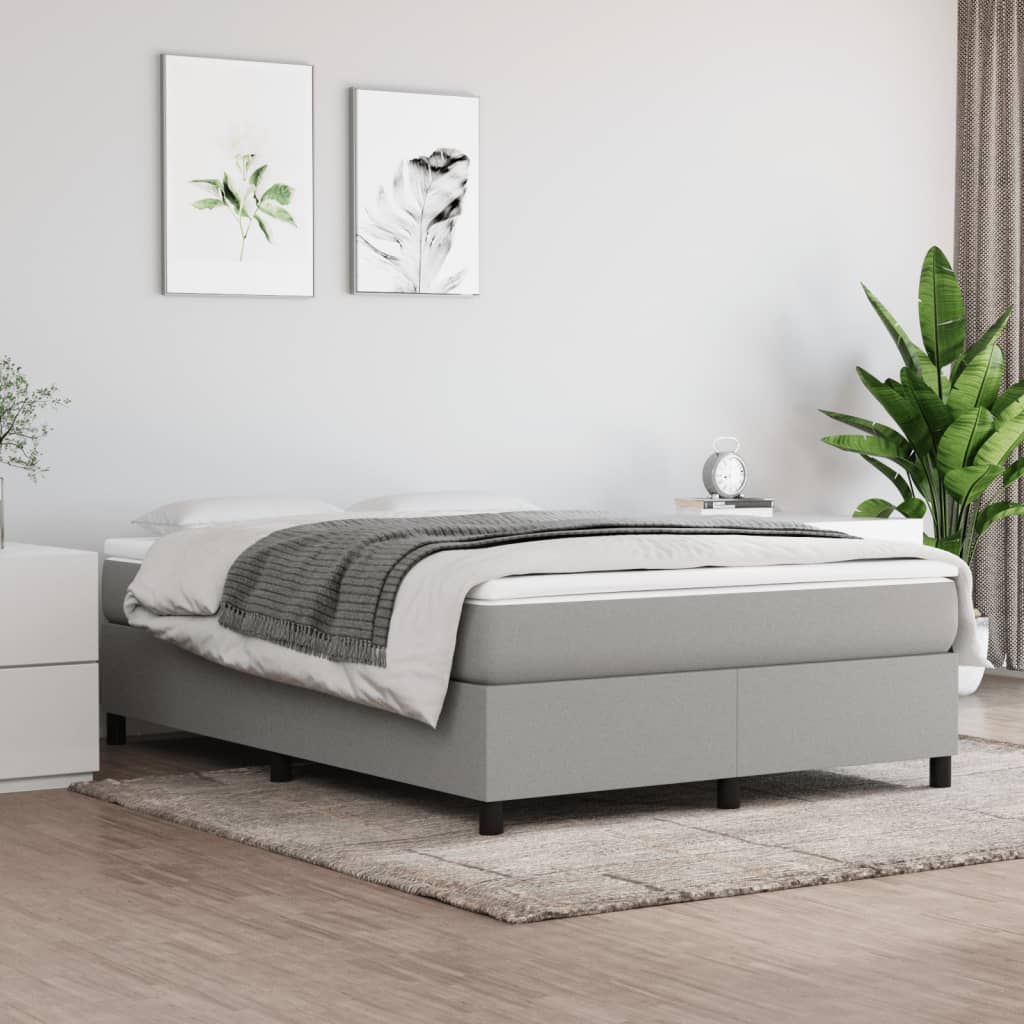 Okvir za krevet s oprugom svjetlosivi 140x200 cm od tkanine