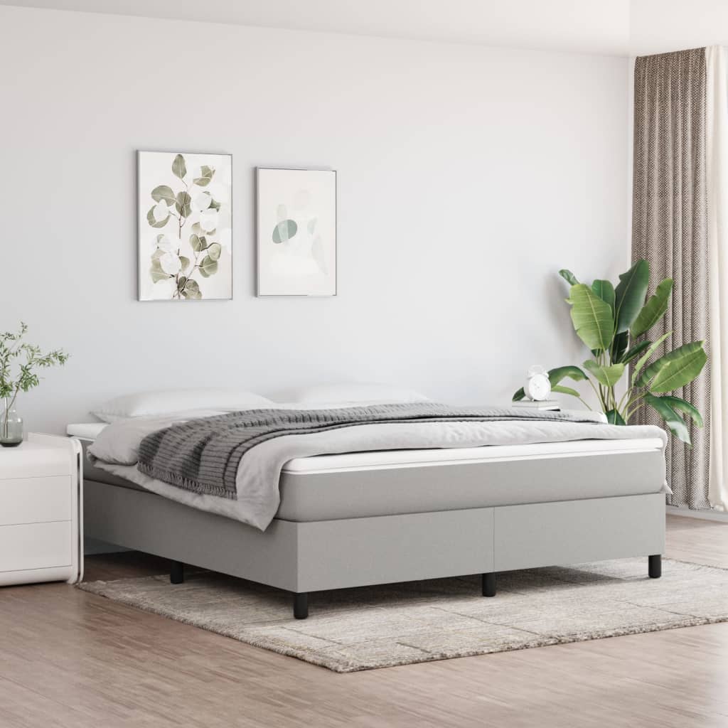 Okvir za krevet s oprugom svjetlosivi 160 x 200 cm od tkanine