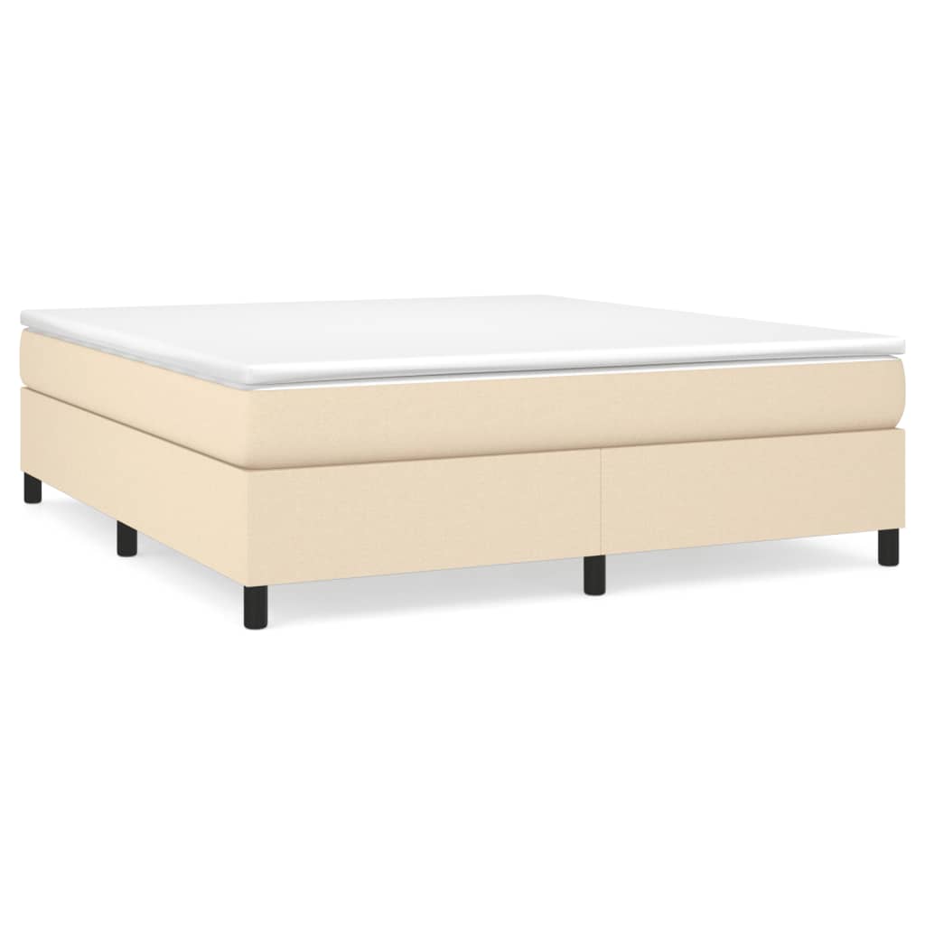 Okvir za krevet s oprugom krem 160x200 cm od tkanine