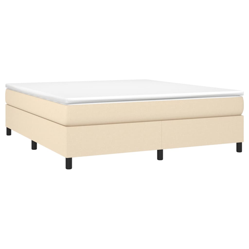 Okvir za krevet s oprugom krem 160x200 cm od tkanine